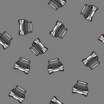 Trunk car auto vector seamless pattern Stock Illustration