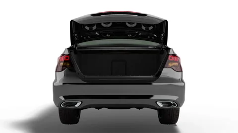 The trunk of the car opens and closes with alpha Stock-Footage 89242467