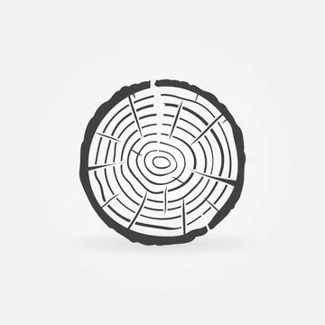 Trunk cross-section icon. Tree Growth Rings vector symbol イラスト素材