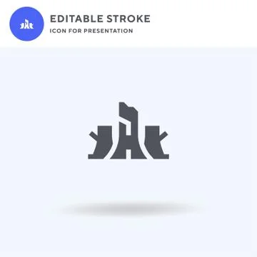 Trunk icon vector, filled flat sign, solid pictogram isolated on white, logo  Stockillustratie