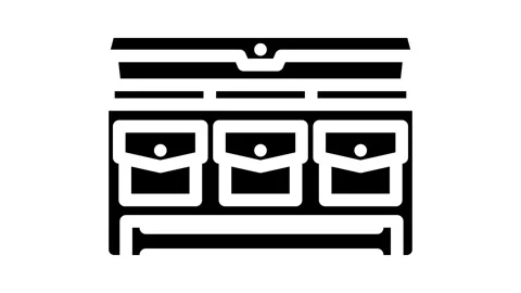 Trunk organizer accessory glyph icon animation Stock Footage 326734685