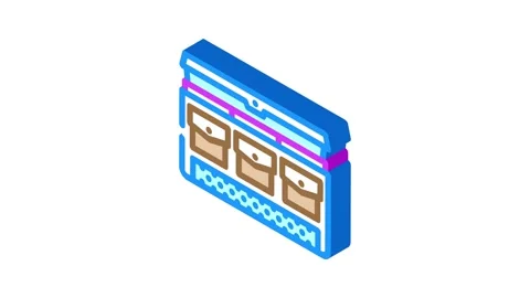 Trunk organizer accessory isometric icon animation Stock Footage 327279925