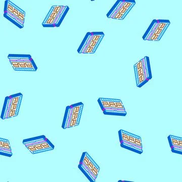 Trunk organizer accessory isometric icon seamless pattern Stock Illustration