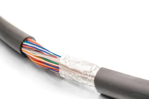 Trunk server cable is torn off.  Multichannel communication line. High speed  Stock Photos