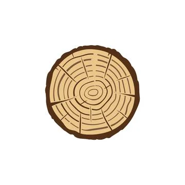 Trunk Slice with Tree Growth Rings creative icon Stock Illustration