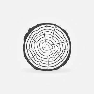 Trunk Slice with Tree Rings vector concept icon Stock Illustration