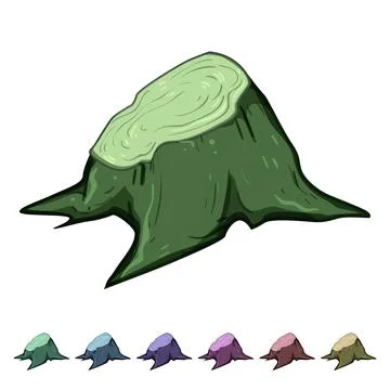 Trunk stump cartoon vector graphic Stock Illustration