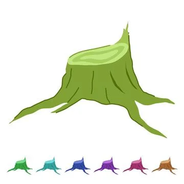 Trunk stump vector cartoon graphic Stock Illustration