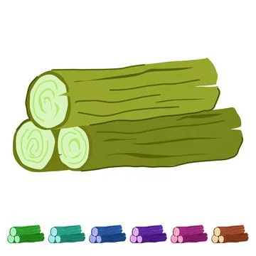 Trunk wood log vector cartoon graphic Stock Illustration