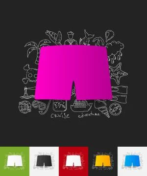 Trunks paper sticker with hand drawn elements Illustrazione stock