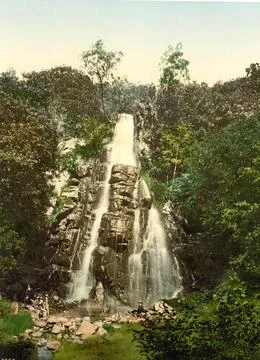 The Trusenfall near Bad Liebenstein in Thuringia Germany Historic digitally Stock Illustration