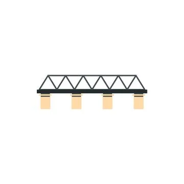 Truss bridge icon in flat style 스톡 일러스트