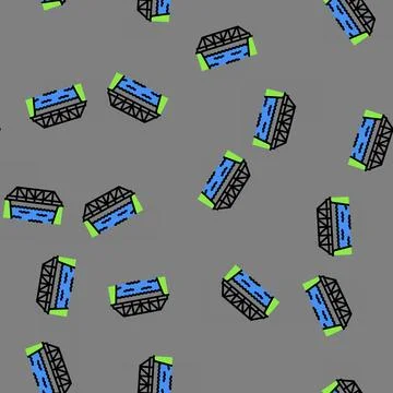 Truss bridge vector seamless pattern Illustrazione stock