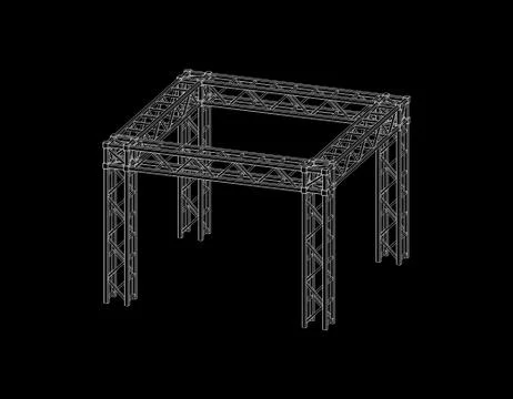 Truss construction. Isolated on black background. Vector outline illustration Stock Illustration