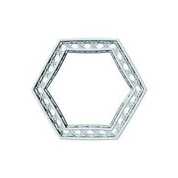 Truss frame in form of hexagon.Vector illustration. 스톡 일러스트