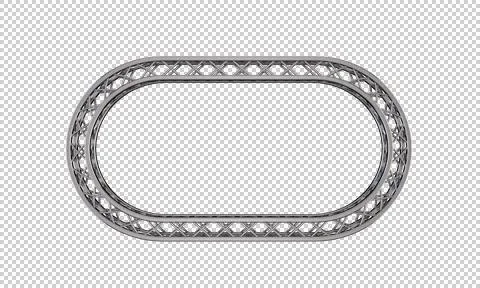 Truss frame in form of oval. Isolated on transparent background. Illustrazione stock