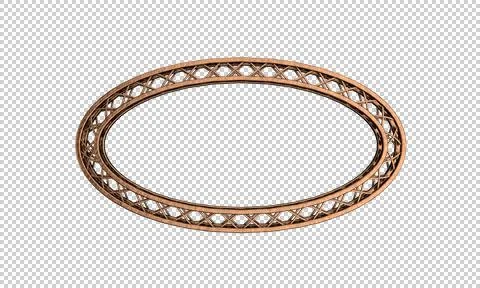 Truss frame in form of oval. Isolated on transparent background. Stock Illustration