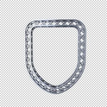Truss frame in form of shield. Isolated on transparent background. Stock Illustration