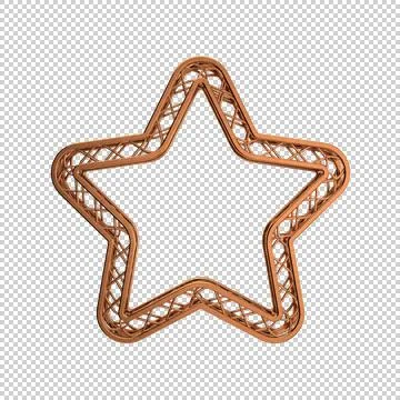 Truss frame in form of star. Isolated on transparent background. Stock Illustration