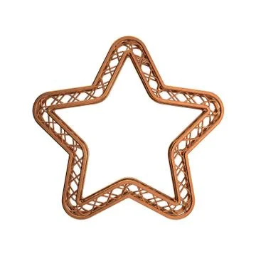 Truss frame in form of star.3D rendering illustration. Stock Illustration