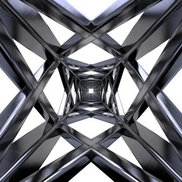 Truss view from within.3D rendering. Stock Illustration