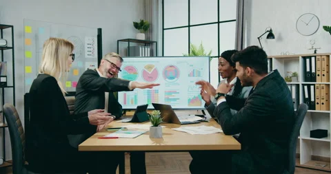 Trust and teambuilding concept where attractive smiling confident professional Stock Footage 160956633