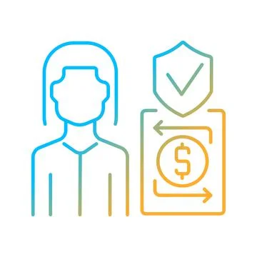 Trust assistant gradient linear vector icon Stock Illustration