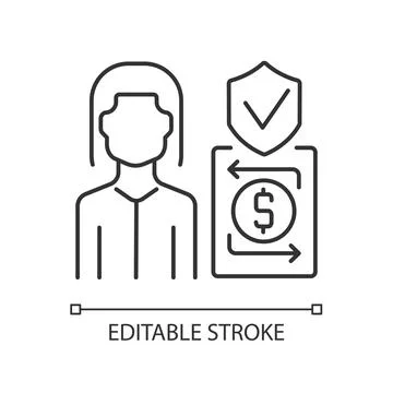 Trust assistant linear icon Stock Illustration