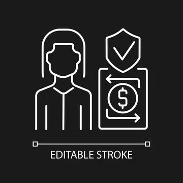 Trust assistant white linear icon for dark theme Stock Illustration