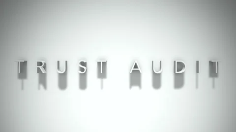 Trust audit 3D title animation with shadows on a white background Stock Footage 297517607