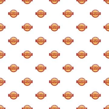Trust badge pattern repeating on white background Stock Illustration