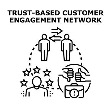 Trust based customer engagement network vector illustration Stock Illustration