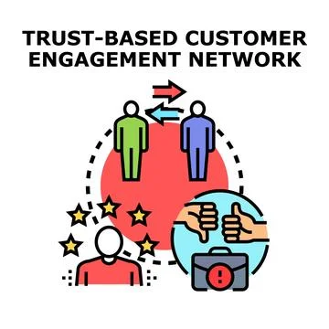 Trust based customer engagement network vector illustration Stock Illustration