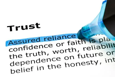Trust with blue marker Stock Photos