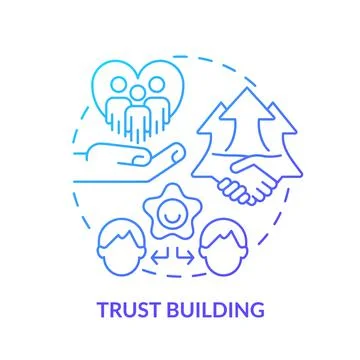 Trust building blue gradient concept icon Ilustración de archivo