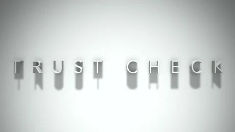 Trust check 3D title animation with shadows on a white background Stock-Footage 297515385