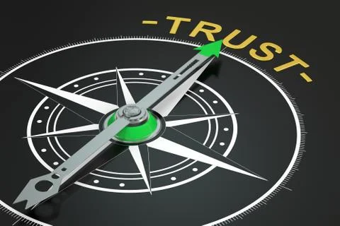 Trust compass concept, 3D rendering Stock Illustration