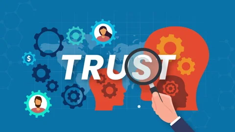 Trust concept animation. gears and Silhouette of a human head Stock Footage 304664251
