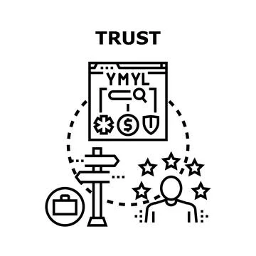 Trust concept for online credibility evaluation Stock Illustration