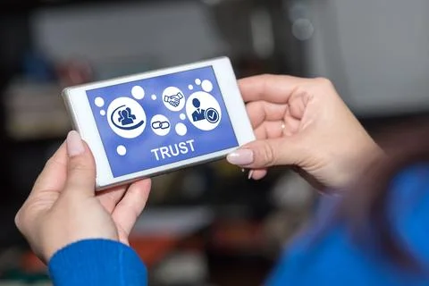 Trust concept on a smartphone Stock Photos