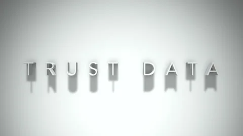 Trust data 3D title animation with shadows on a white background Stock Footage 297517616