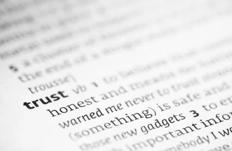 Trust definition in a dictionary Stock Photos