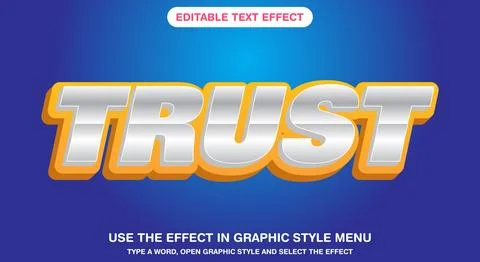 Trust editable text effect Stock Illustration