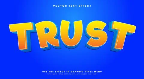 Trust editable text effect Stock Illustration