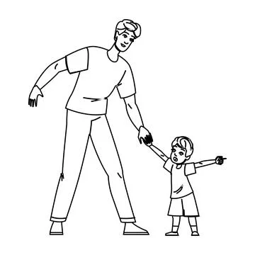 Trust father talk son vector Illustration