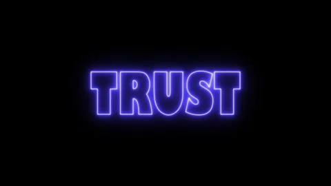 Trust glowing neon text animation Stock Footage 277014927