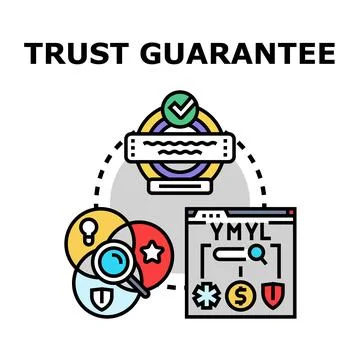 Trust guarantee concept for online content assessment Stock Illustration