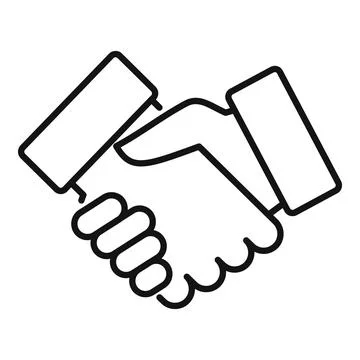 Trust handshake icon outline vector. Social corporate Stock Illustration