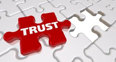 Trust. The inscription on the missing element of the puzzle Stock Illustration