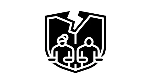Trust issues couple glyph icon animation Stock Footage 326139060